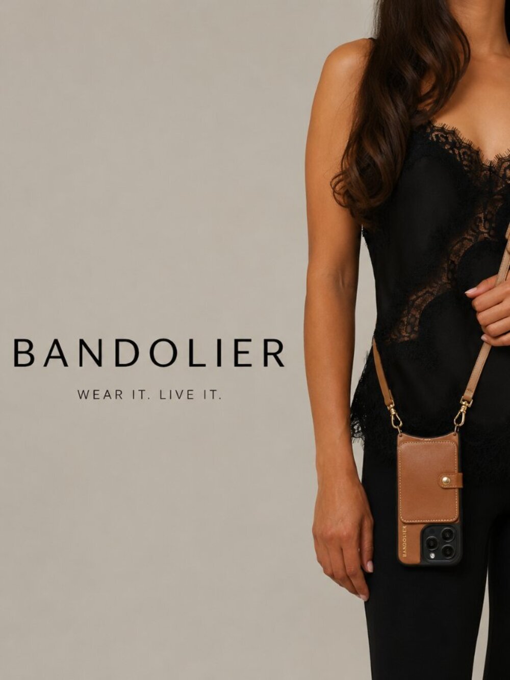 Bandolier Casey MagSafe Charging Crossbody iPhone 14 Pro Max Case Sienna Gold